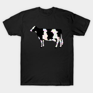 Rainbow Tie Dye Dairy Cow Silhouette  - NOT FOR RESALE WITHOUT PERMISSION T-Shirt